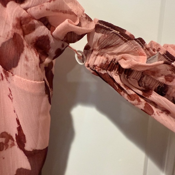 Alexis - flowy maxi gown - pink and burgundy - Picture 4 of 5